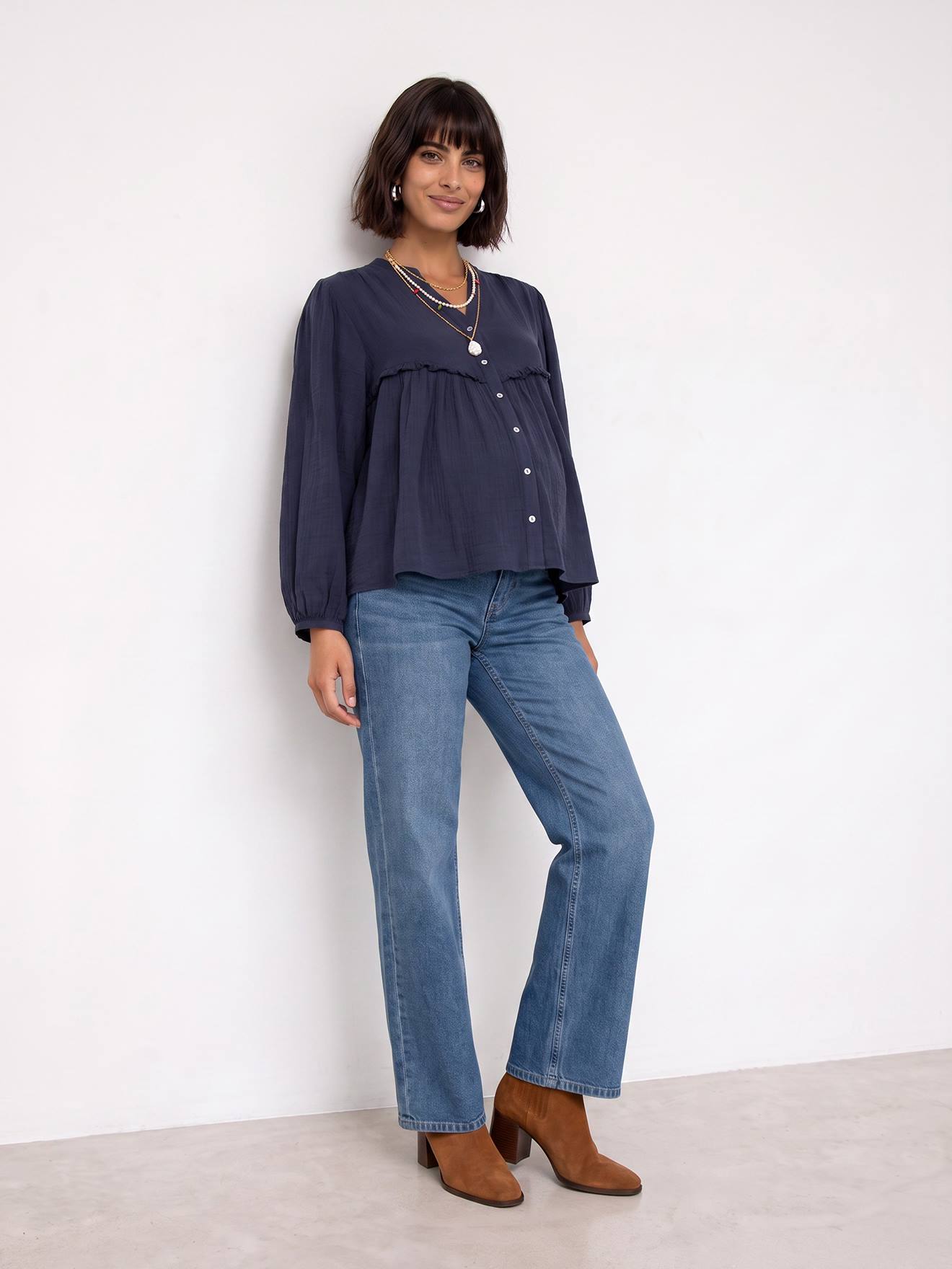 Umstandsbluse aus Musselin