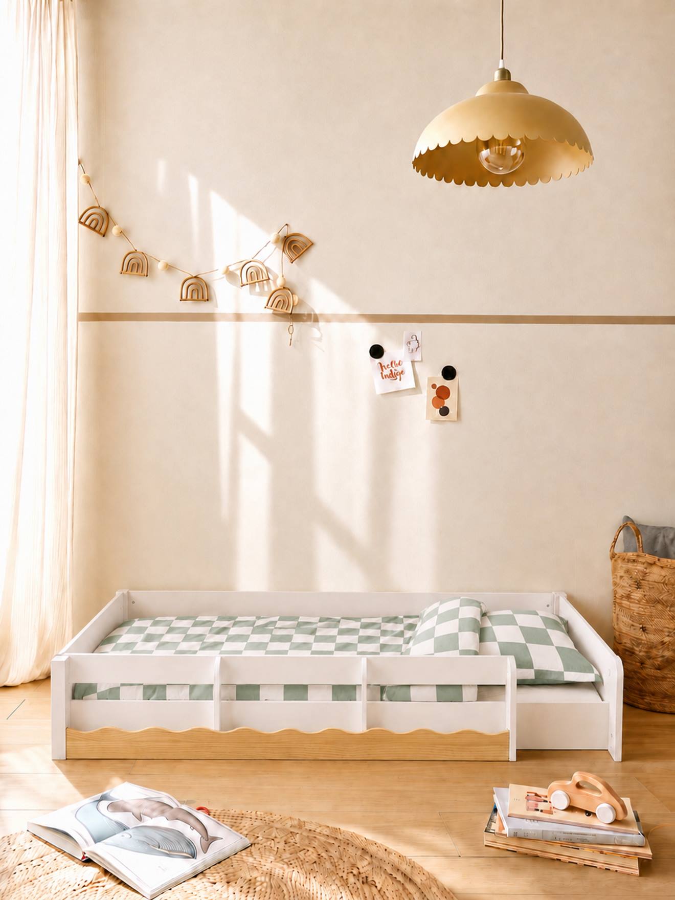 Kinderbett mit Stauraum WAVY 90x190 cm
