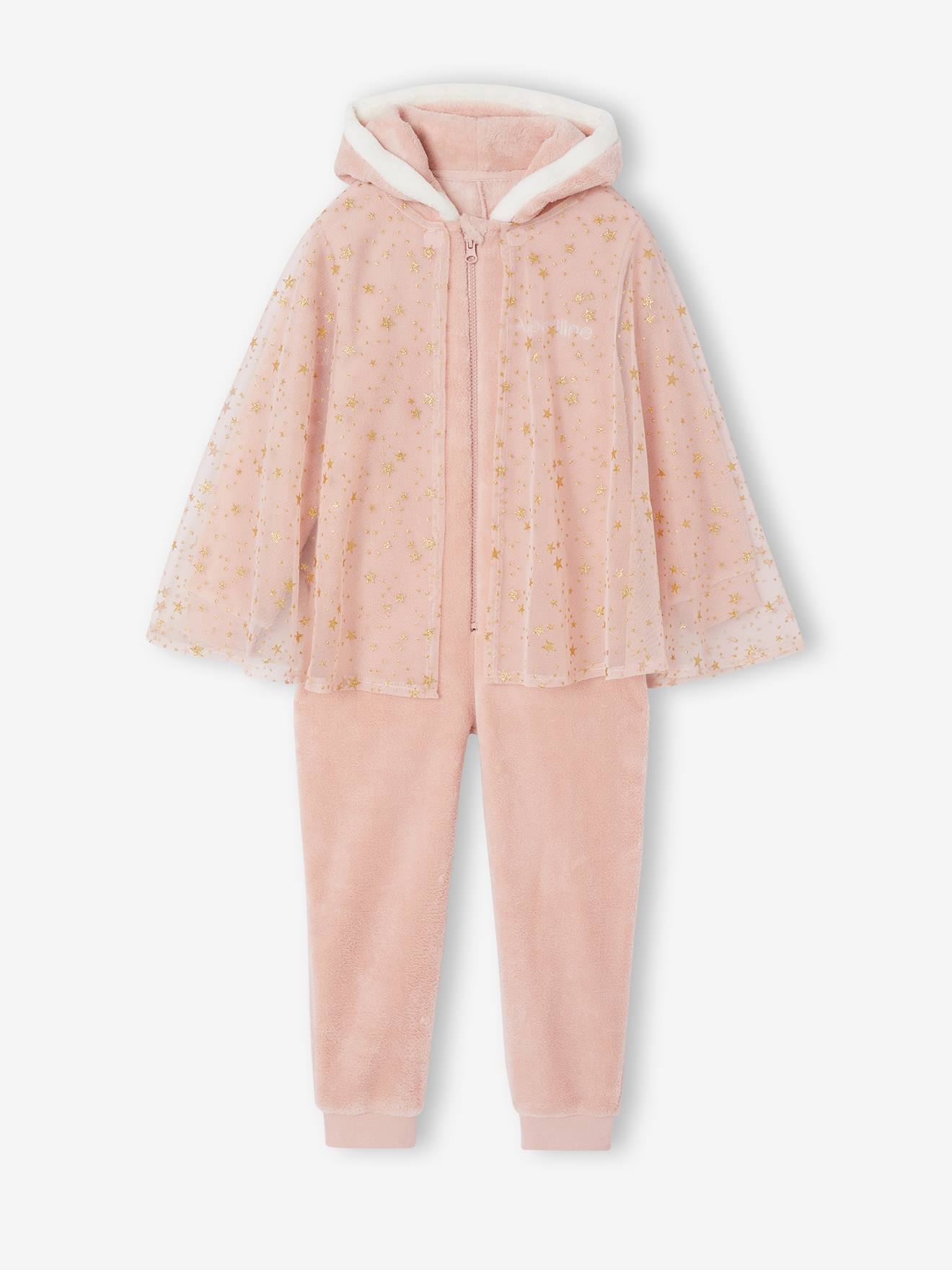 Mädchen Plüschoverall PRINZESSIN mit ener Krone und Tüll-Cape