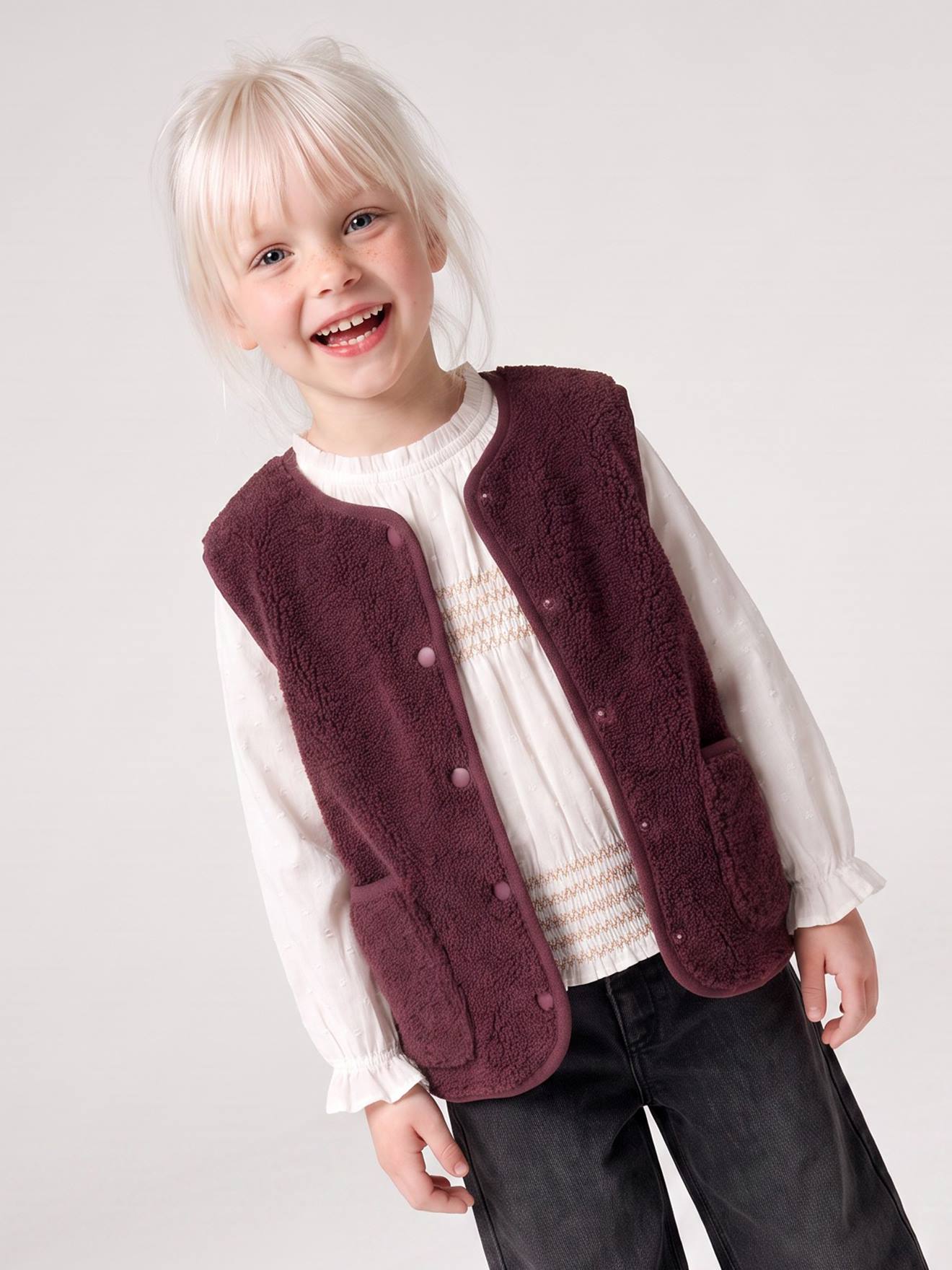 Mädchen Weste aus Teddyfleece