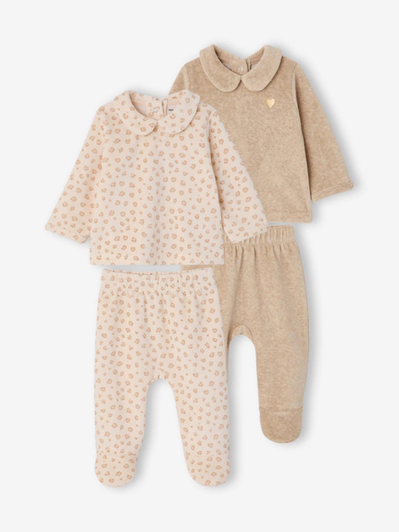 2er-Pack Baby Samt-Schlafanzüge