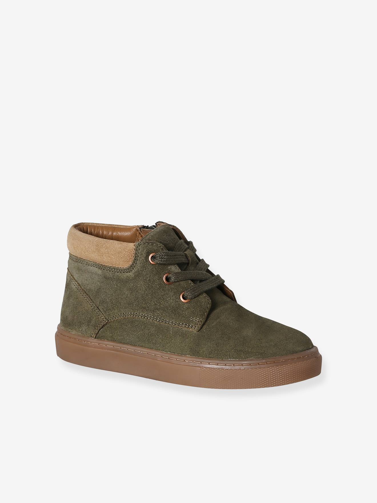 Jungen High-Sneakers aus Leder mit Schnürung