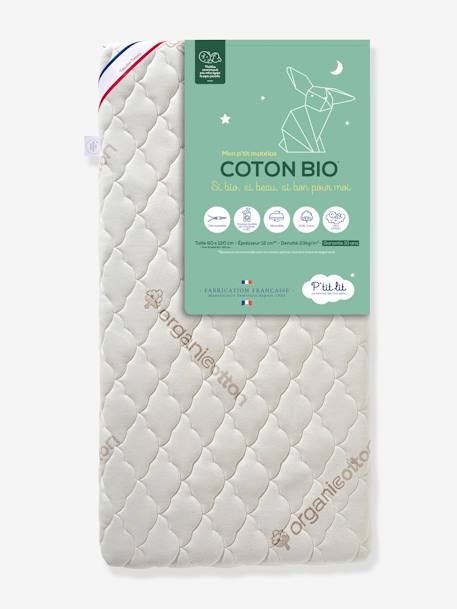 Baby Matratze mit Bio-Baumwolle „Coton Bio“ P'TIT LIT, 60 x 120 cm - weiß - 1