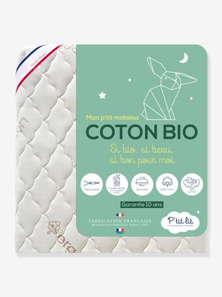 Baby Matratze mit Bio-Baumwolle „Coton Bio“ P'TIT LIT, 60 x 120 cm - weiß - 4