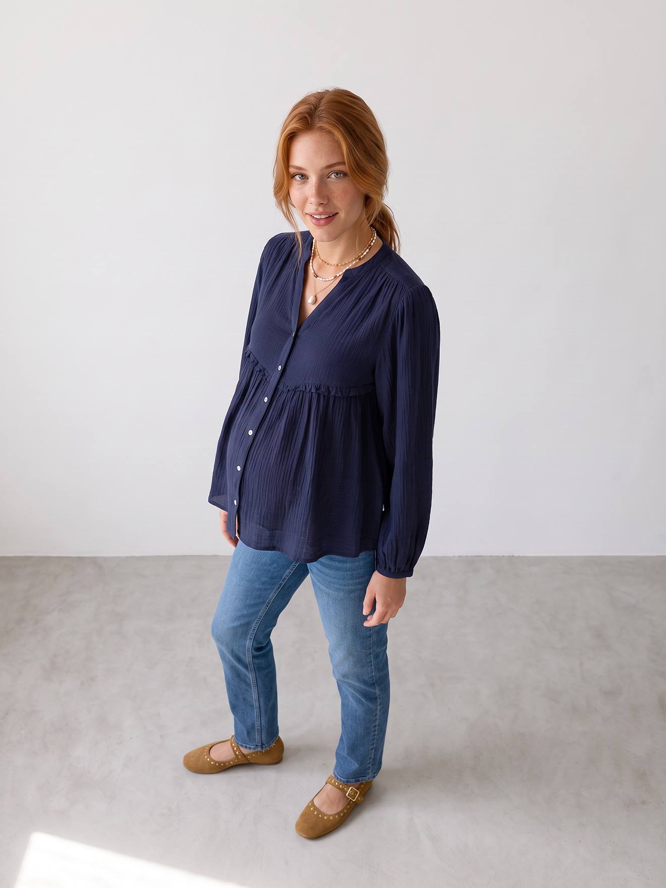 Umstandsjeans Slim-Fit mit Stretch-Einsatz