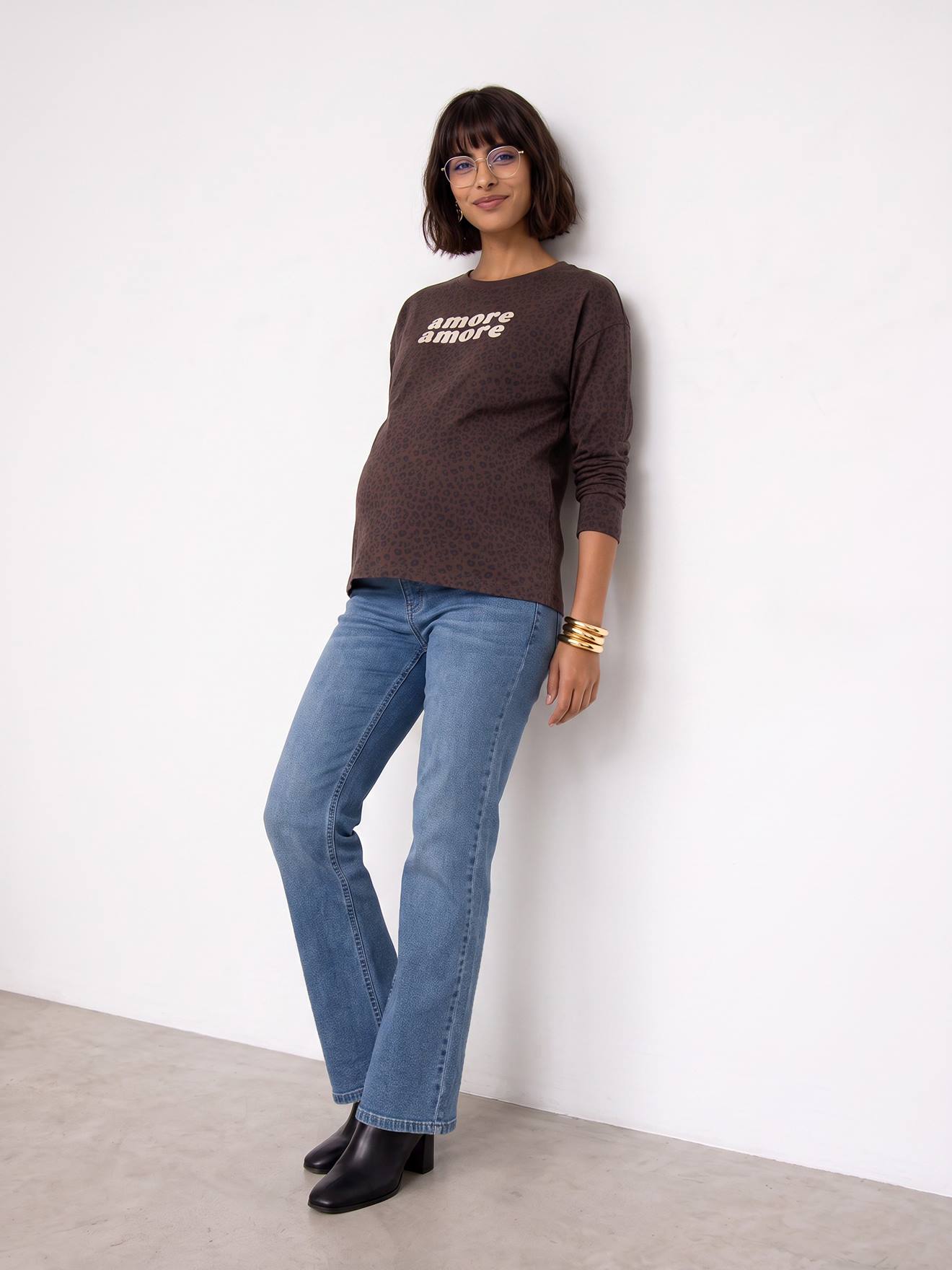 Weite Umstands-Jeans