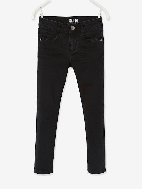 Mädchen Slim-Fit-Jeans WATERLESS, Hüftweite REGULAR Oeko-Tex, Bundweite verstellbar schwarz 3