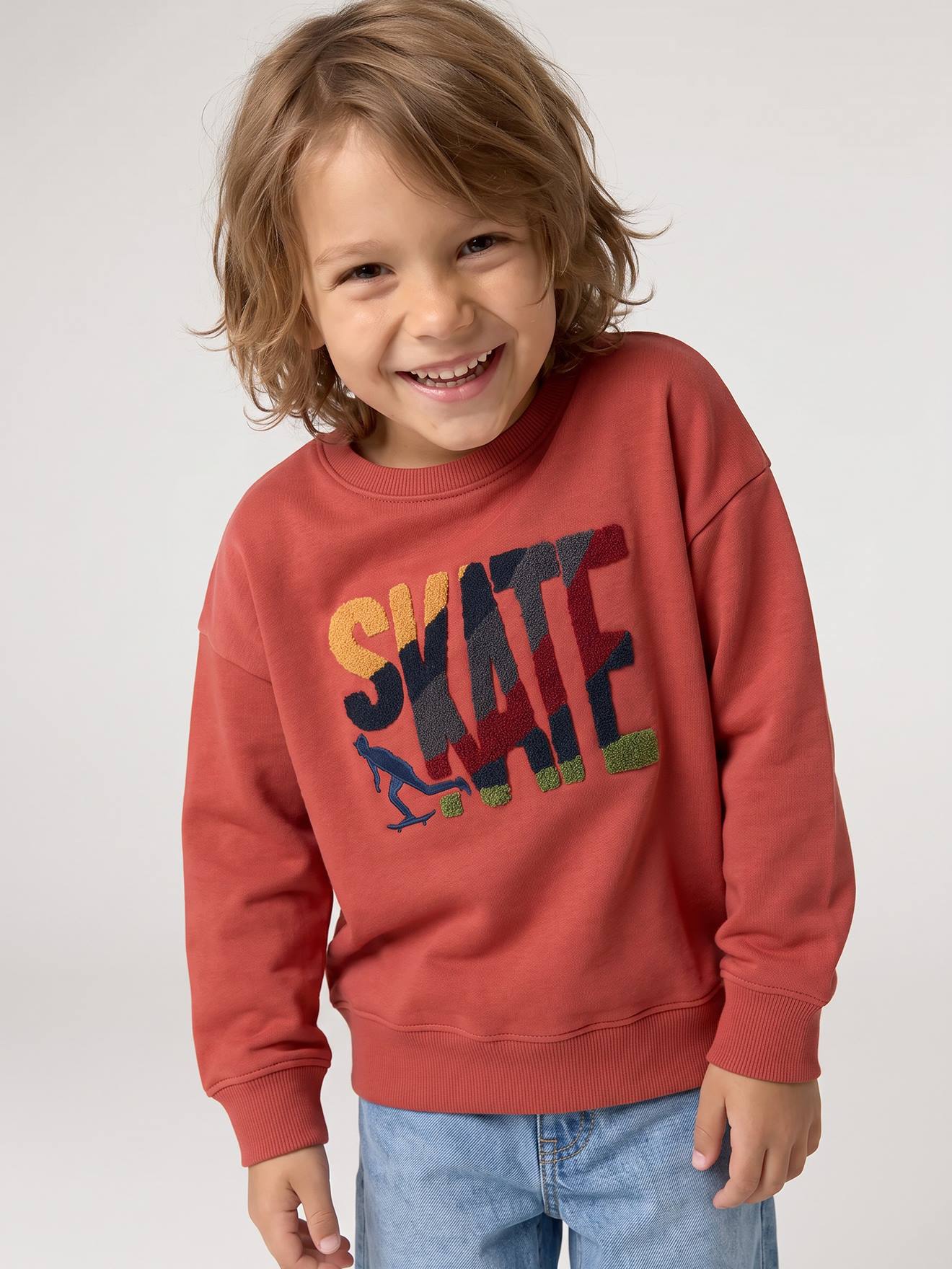 Sweatshirt mit Bouclé-Motiv Jungen farbe