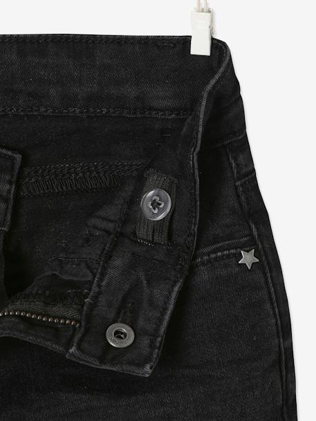 Mädchen Slim-Fit-Jeans, Hüftweite COMFORT - double stone+schwarz - 10