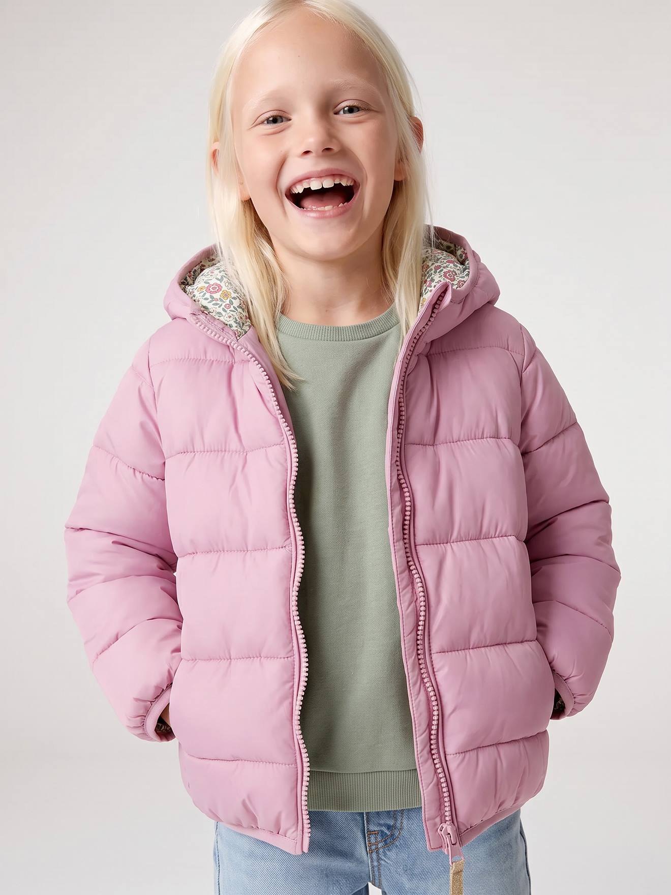 Mädchen Steppjacke mit Kapuze