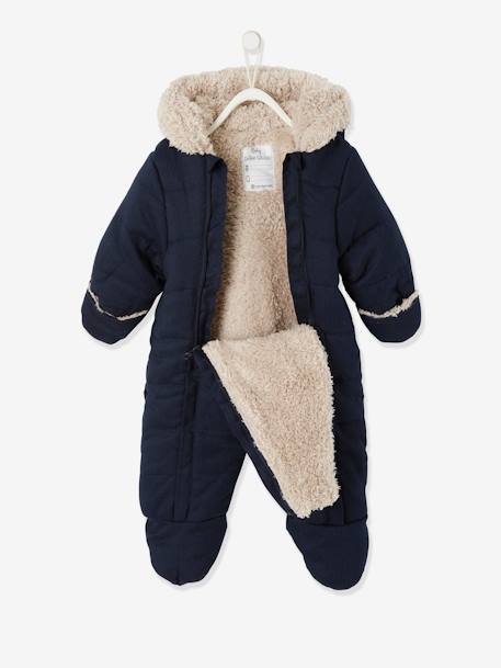 Baby Overall aus Flanell, Recycling-Polyester, - dunkelgrau meliert+nachtblau - 8