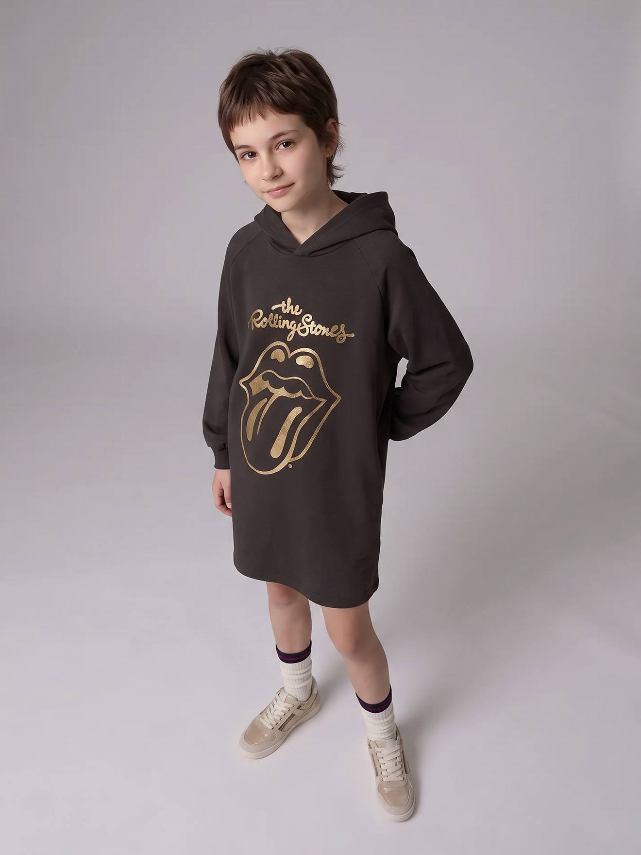 Sweatkleid mit Kapuze und Raglanärmel Mädchen THE ROLLING STONES