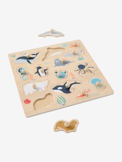 Spielzeug-Pädagogische Spiele-Steckpuzzle „Meerestiere“, 14-teilig, Holz FSC