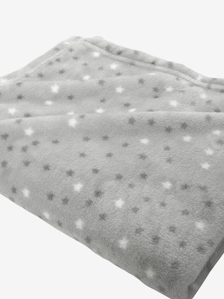 Baby Decke mit Sternen, Mikrofaser Oeko Tex® - hellgrau+marine sterne - 2