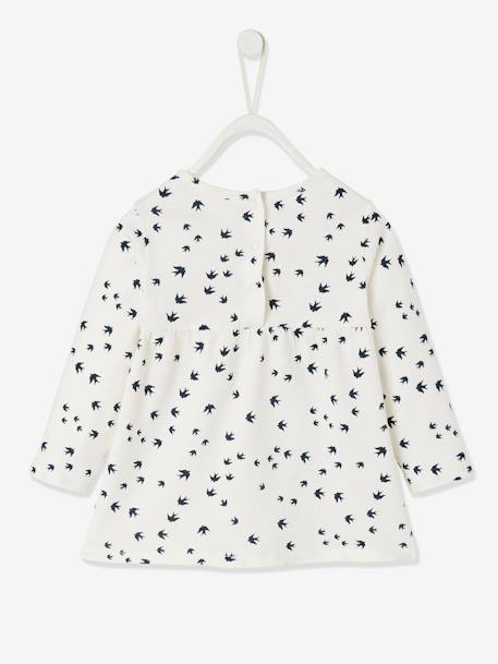 Mädchen Baby Shirt, Print Oeko-Tex - marine+wollweiß bedruckt - 8