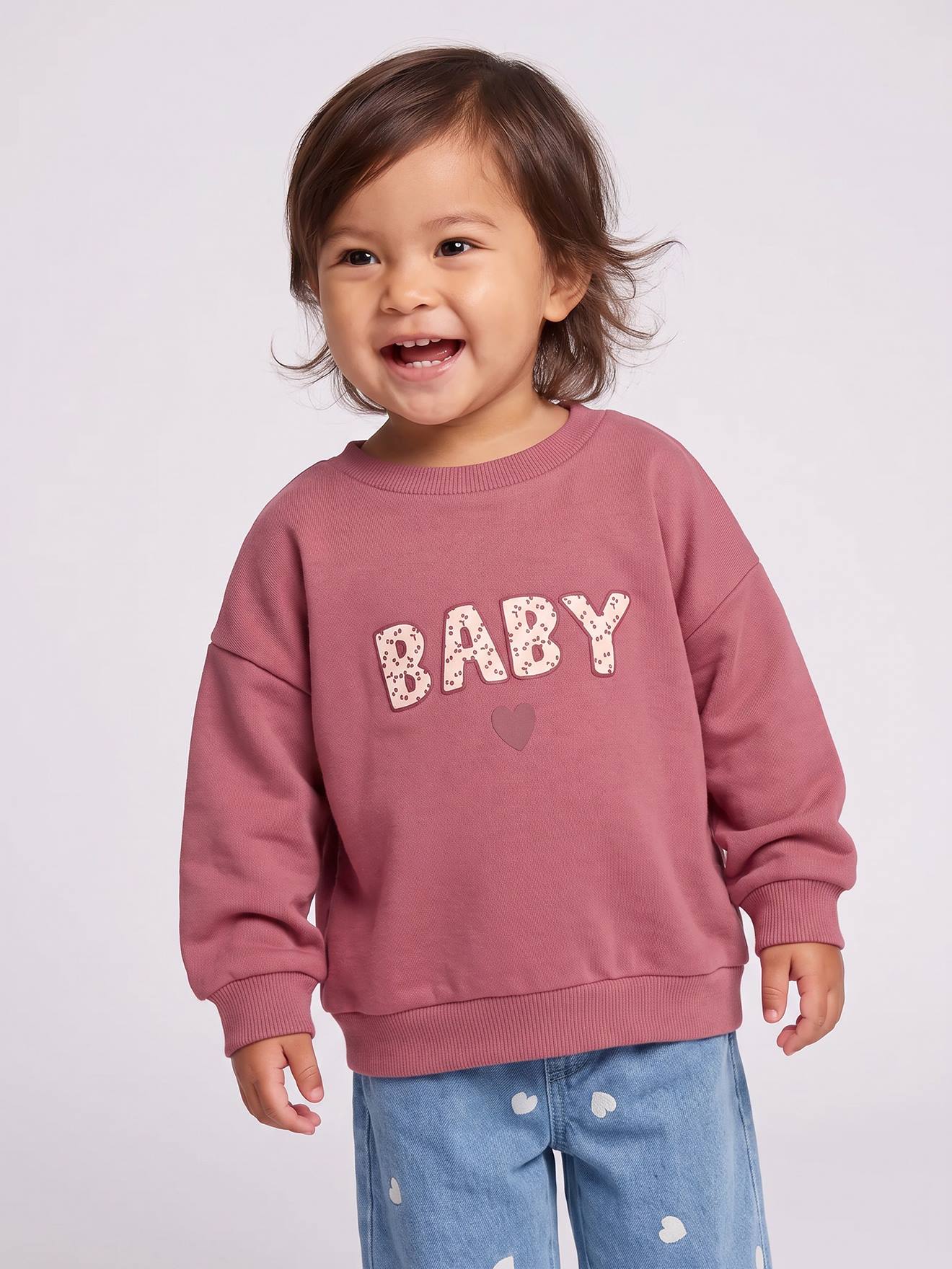 Baby Sweatshirt mit Motiv vorn BASIC