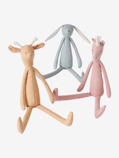 Spielzeug-Baby-Kuscheltiere & Stofftiere-3er-Set Stofftiere Giraffe, Hase und Einhorn aus Leinen