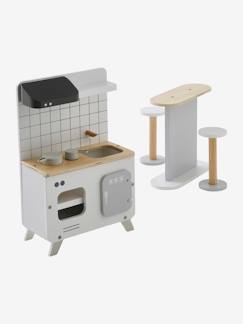 -Küchenmöbel für Modepuppen aus Holz FSC