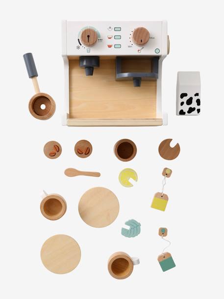Kinder Kaffee- und Teemaschine aus Holz FSC - mehrfarbig - 2