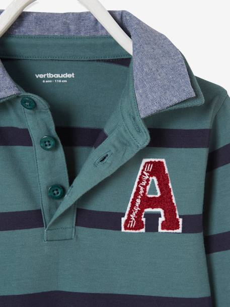 Jungen Poloshirt mit Lageneffekt Oeko Tex® - grün gestreift+nachtblau gestreift+rot gestreift - 3