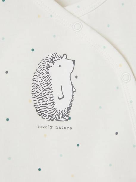 Bio-Kollektion: Baby Wickeljacke „Lovely nature“ - wollweiß bedruckt - 2