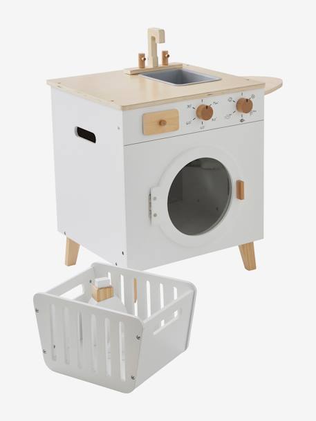 Kinder Waschmaschine und Bügelstation, Holz FSC - weiß - 7