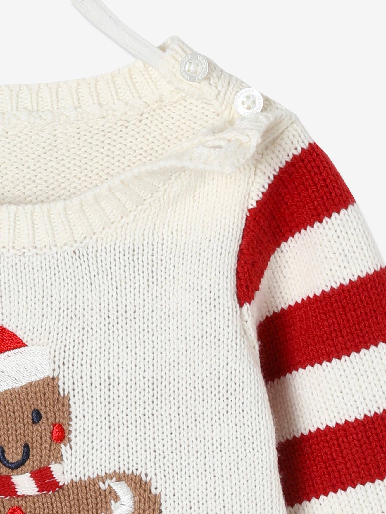 Thumbnail - Baby Weihnachts-Pullover mit Pfefferkuchenmann