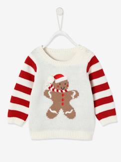 Babymode-Pullover, Strickjacken & Sweatshirts-Baby Weihnachts-Pullover mit Pfefferkuchenmann, Unisex Oeko-Tex
