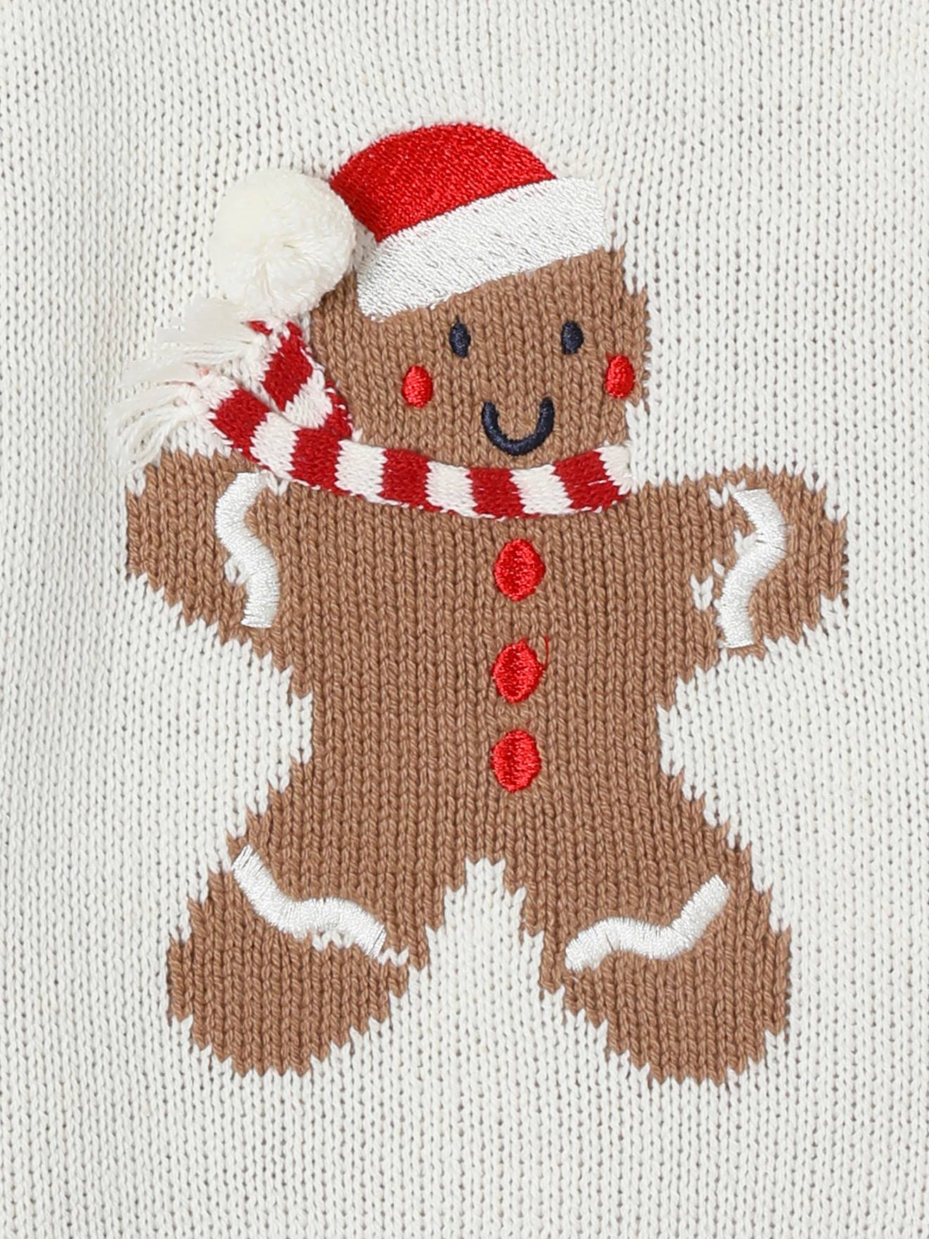 Thumbnail - Baby Weihnachts-Pullover mit Pfefferkuchenmann