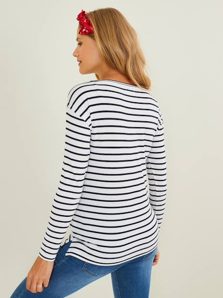 Shirt in Wickelform, Schwangerschaft und Stillzeit - weiß/blau gestreift+weiß/rot gestreift - 4