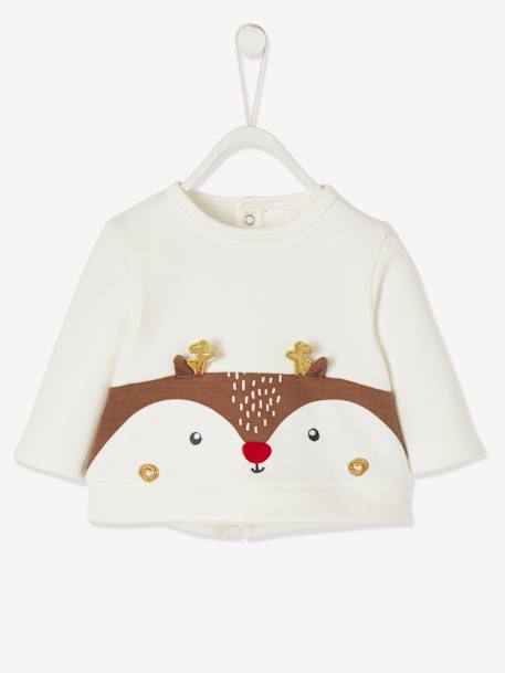 Weihnachtliches Baby-Set: Shirt, Hose & Socken - braun+hellbeige - 3