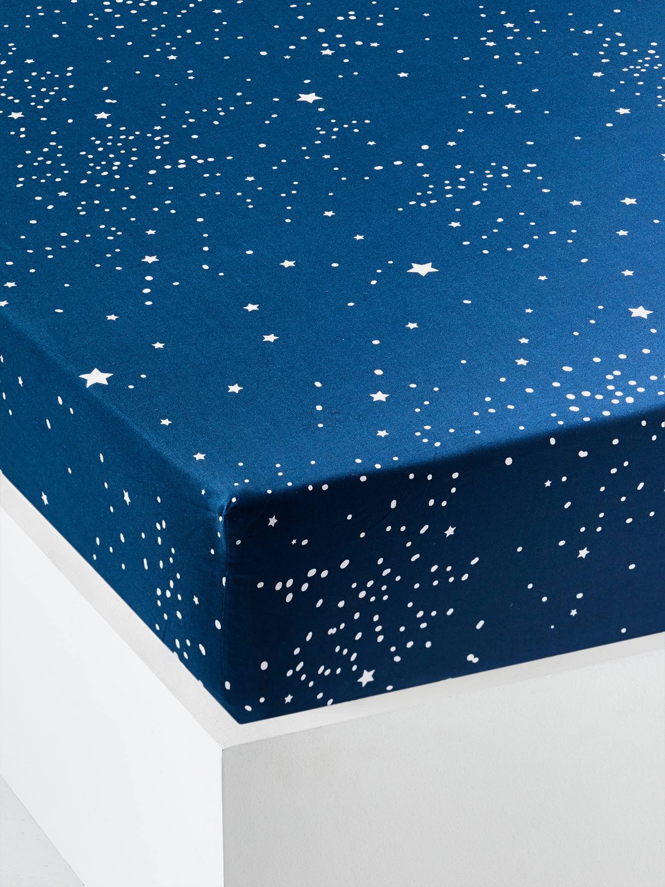 Kinder Spannbettlaken POLARSTERN dunkelblau Gr. 90x140 von vertbaudet