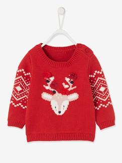 Babymode-Pullover, Strickjacken & Sweatshirts-Baby Weihnachts-Pullover mit Rentiermotiv, Unisex