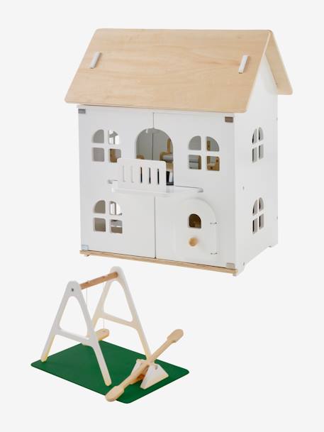 Puppenhaus mit Zubehör aus Holz FSC - natur/weiß - 3