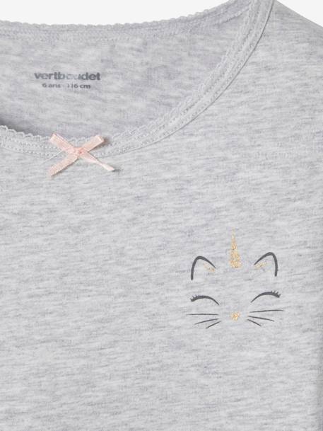 2er-Pack Mädchen T-Shirts ,,Katze' Oeko Tex® - wollweiß bedruckt - 5