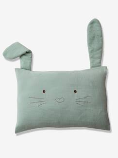 Bettwäsche und Bettwaren-Baby Kissenbezug „Green Rabbit“, Musselin Oeko-Tex