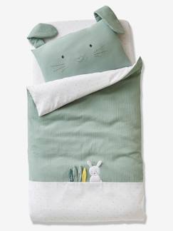 Dekoration & Bettwäsche-Babybettwäsche-Bettwäsche-Baby Bettbezug „Green Rabbit“ mit Musselin Oeko-Tex