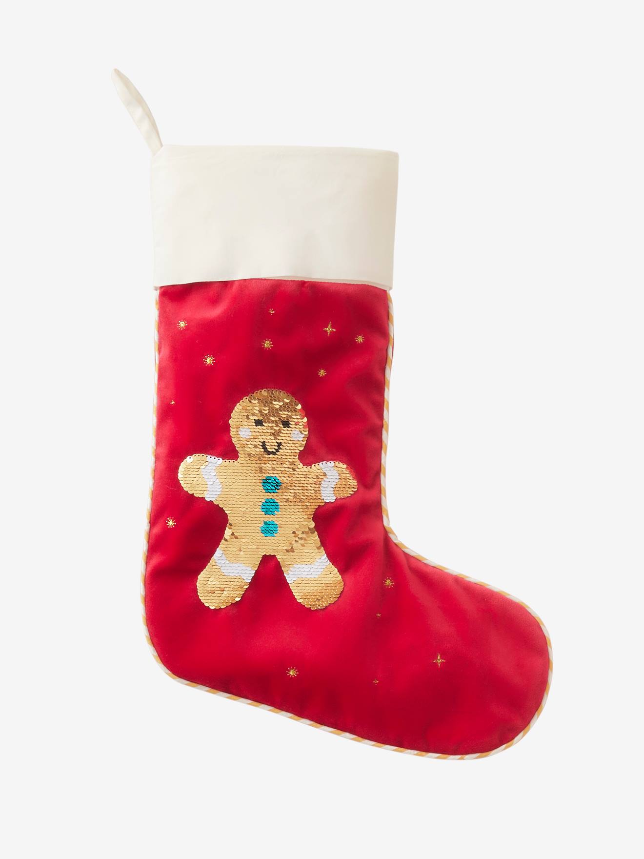 Personalisiertbare Weihnachtsstrümpfe Mit Initiale – Rot Mit Weißem Plüsch, 16 Cm Hoch