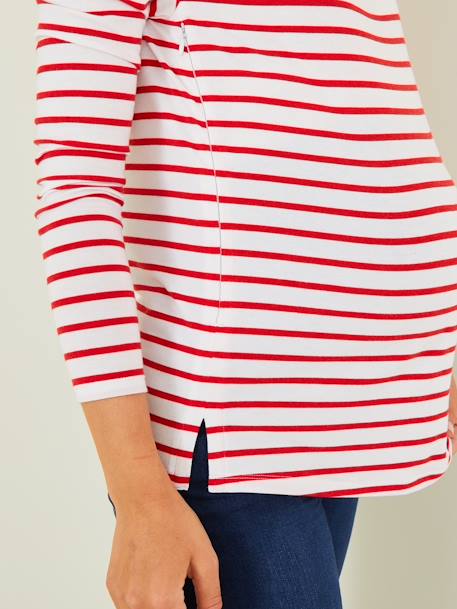 Shirt in Wickelform, Schwangerschaft und Stillzeit - weiß/blau gestreift+weiß/rot gestreift - 11