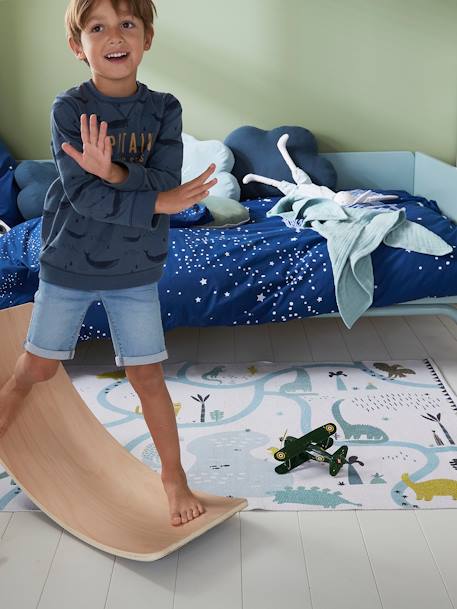 Kinderzimmer Spielteppich ,,Dinoland', Recycling-Baumwolle - wollweiß/mehrfarbig bedruckt - 2