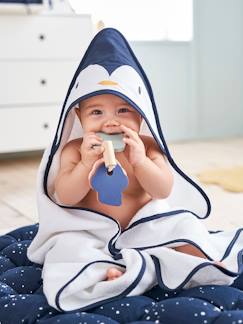 Babymode-Bademäntel & Badecapes-Baby Set aus Kapuzenbadetuch & Waschhandschuh „Pinguin“ Oeko-Tex
