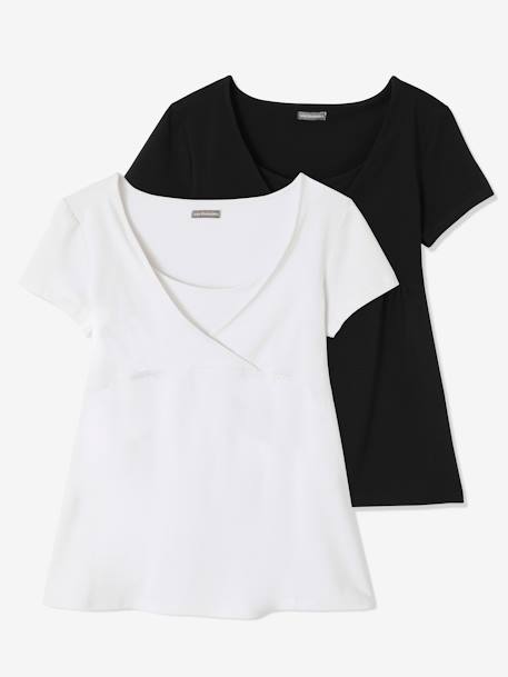 2er-Pack T-Shirts für Schwangerschaft & Stillzeit Oeko-Tex - pack marine/grau+schwarz - 15