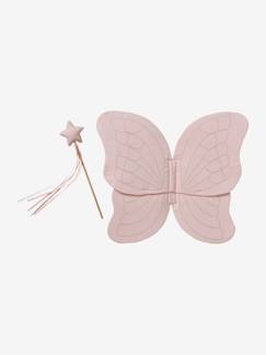 -Kinder Kostüm-Set: Schmetterlingsflügel + Zauberstab