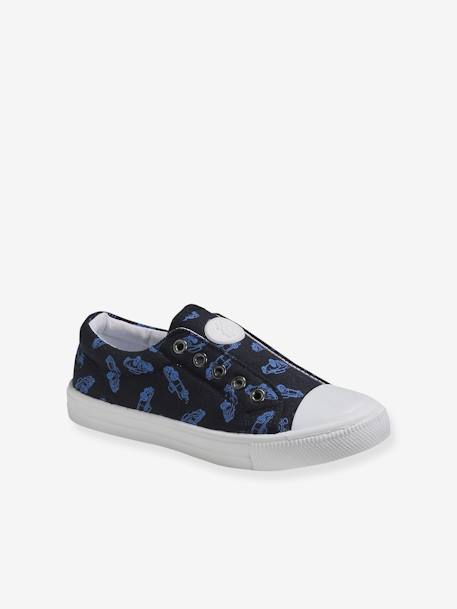 Jungen Stoff-Sneakers mit Gummizug - blau/senfgelb+grau+khaki dinos+nachtblau motorrad - 26