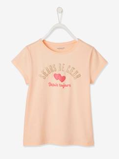 Maedchenkleidung-Shirts & Rollkragenpullover-Shirts-Mädchen T-Shirt mit Message-Print, Glanzdetails BASIC Oeko-Tex