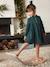 Mädchen Kleid mit Glanztupfen, Musselin - anthrazit bedruckt+bordeaux bedruckt+braun bedruckt+grün bedruckt+karamell - 14
