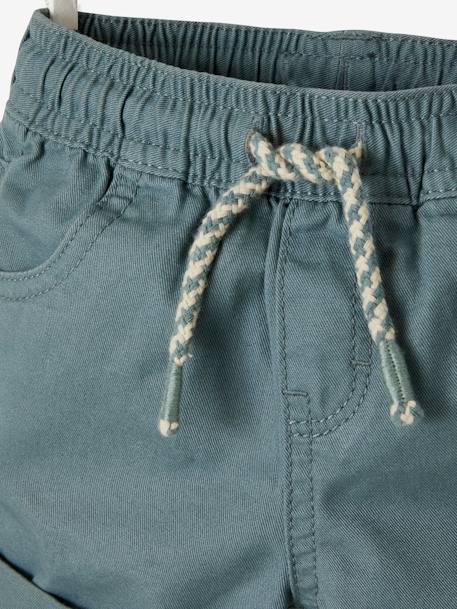 Jungen Baby Shorts mit Dehnbund Oeko-Tex® - blaugrau+camelfarben+graugrün - 9