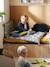 Kinderzimmer Bodenmatratze mit Pompons „Pandafreunde“ - wollweiß/grün bedruckt blätter - 4