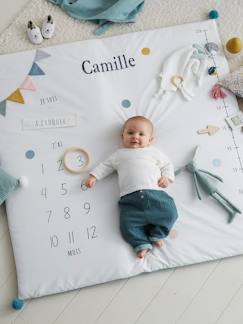 Dekoration & Bettwäsche-Babybettwäsche-Kuscheldecken & Tagesdecken-Baby Meilenstein-Decke, auf Französisch, personalisierbar