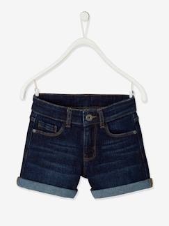 Maedchenkleidung-Mädchen Jeansshorts mit Umschlag BASIC Oeko-Tex